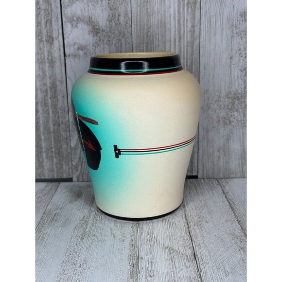 Vintage Native American Pottery Vase Handpainted by Nandi - Picture 2 of 6